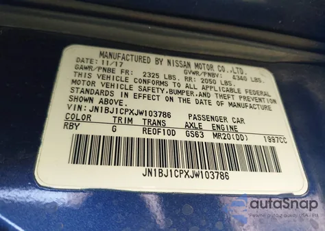 2018 Nissan Rogue Sport S z USA, uszkodzony, nr VIN JN1BJ1CPXJW103786